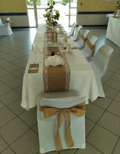 Dressage table pour un mariage